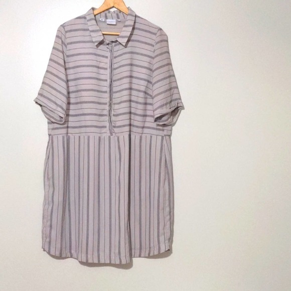 Junarose Dresses & Skirts - Junarose ticking striped button up mini dress